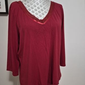 Marks & Spencer Deep Red Long Sleeve Top
